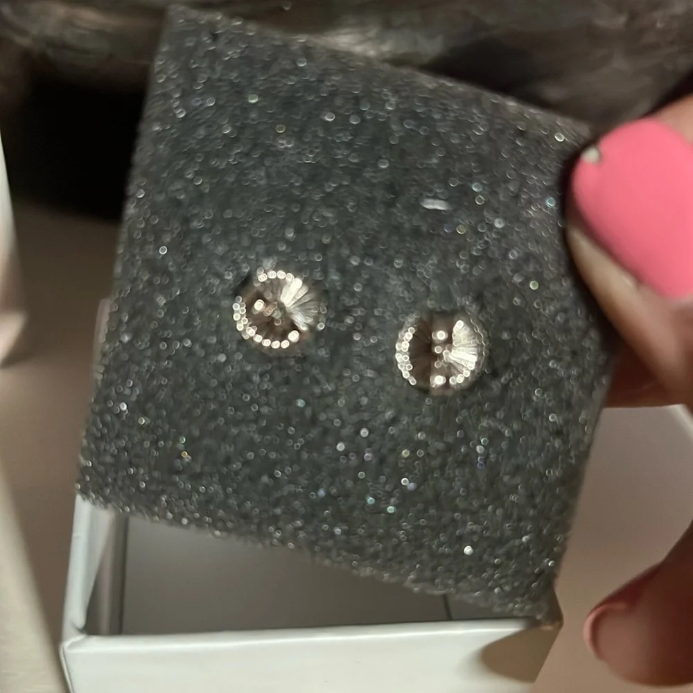 C101 Silver 925 Diamonique Stud Earrings - Picture 5 of 7